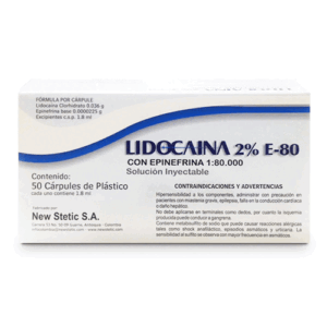 Anestesia Lidocaina 2% New Stetic Caja x 50 (EXE)